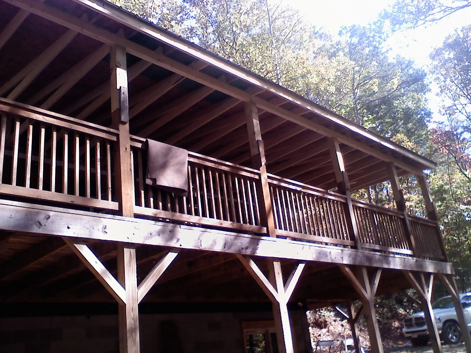 Timber framing under a new elevated porch and deck — Roof Leak Repair in Warrendale by Roofing Brothers
